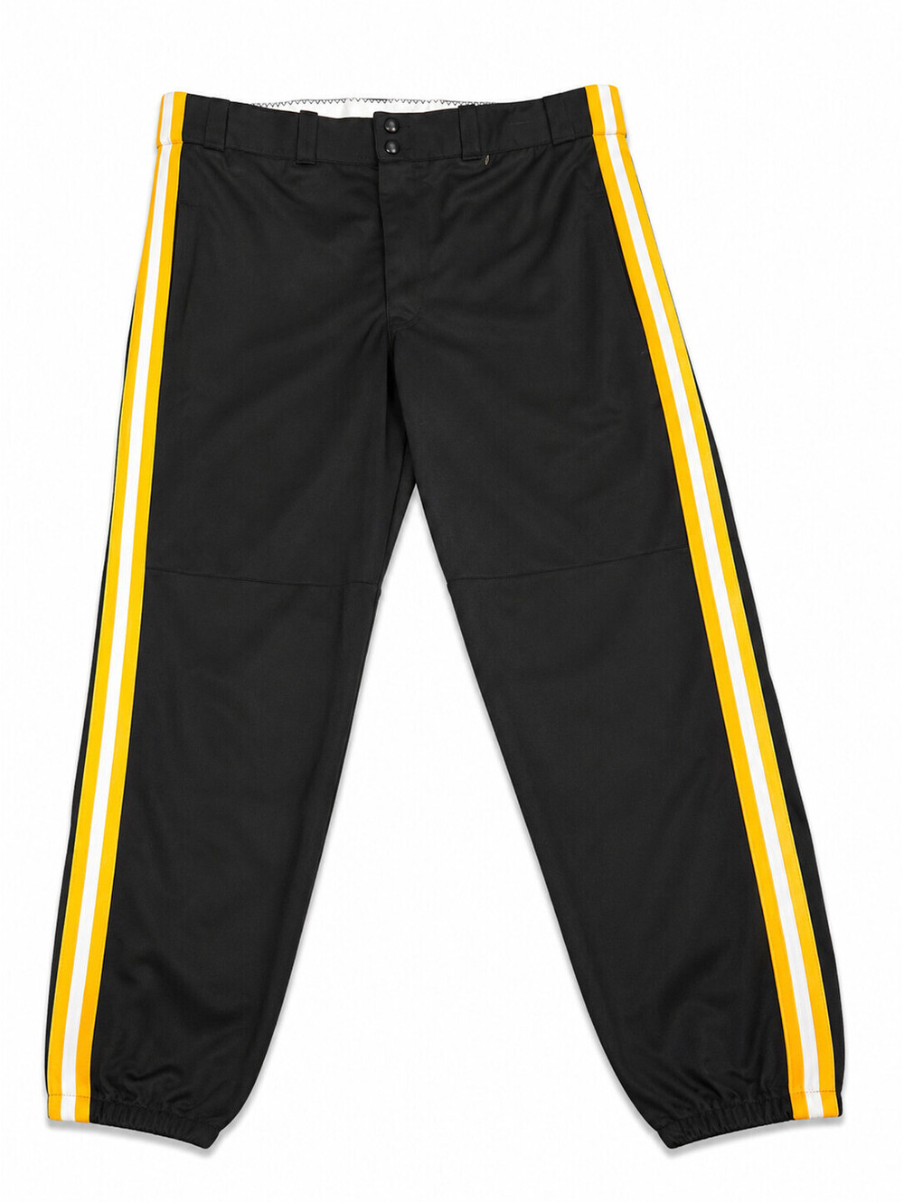 Reebok Men's Black Team Uniform Baseball Pants Size XXL Yellow/White Side Stripe
